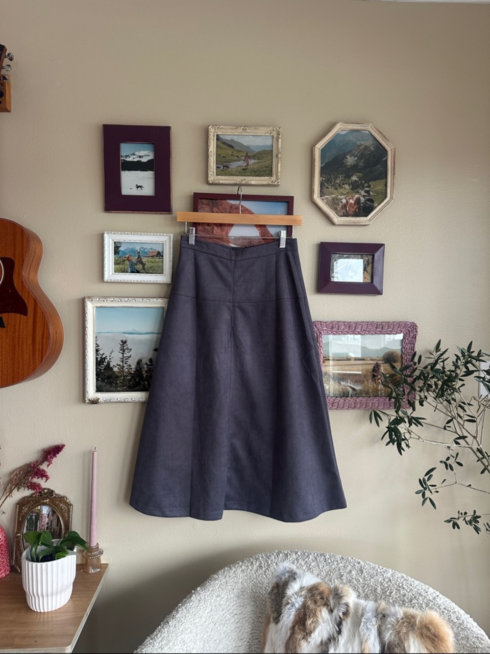A-Line Faux Suede Skirt